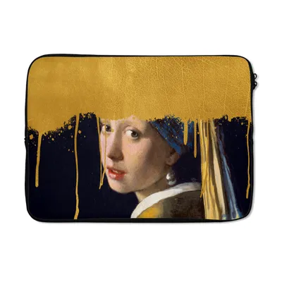 Produktbild von MuchoWow® Laptop Hülle 14 ZollMädchen mit einem Perlenohrring - Gold - Vermeer Laptoptasche - Laptoptasche - Stoßsicher - Schutzhaube