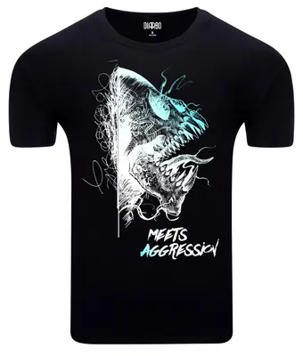 Produktbild von Diarbo Herren T-Shirt Mit Gruseligen Druck in Schwarz Gr.3XL
