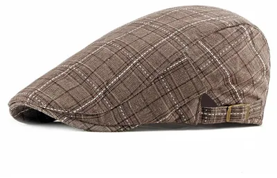 Immagine prodotto di Cappello da baseball da uomo, motivo a quadri, cotone/poliestere, colore caffè, taglia unica