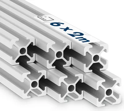 Produktbild von Alu Profil 6 Stück 20x20mm 2m System-, Montage-, Konstruktionsprofil Nut 6