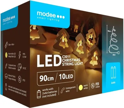 Obrázok produktu pre Modee Lighting LED dekorácia 10 LED 90 cm stromček 2xAA batérie