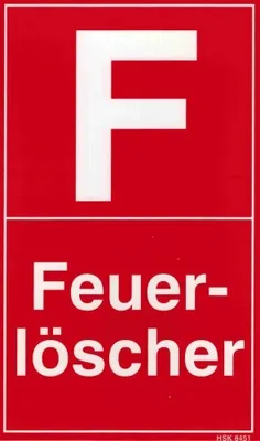Produktbild von Hinweisschild - F - FEUERLÖSCHER - Gr. 25 x 15 cm - 308451