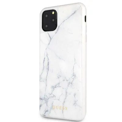 Produktbild von Guess GUHCN65HYMAWH iPhone 11 Pro Max weiß Marble Schutzhülle