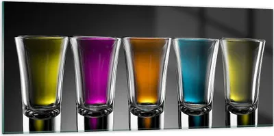 Produktbild von Bilder auf glas - Gläser Alkohol trinken Saft - 120x50cm - Glasbilder - Wandbilder - Kunstdruck - zum Aufhängen bereit - Wanddekoration aus Glas - Glas Bilder - Wandbild auf Glas - GAB120x50-2194