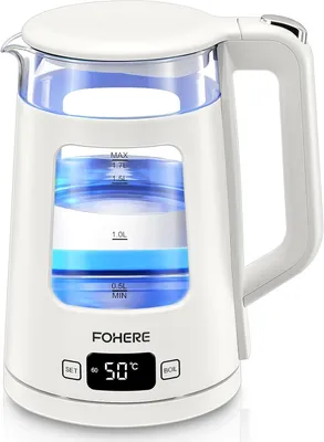 Wasserkocher 1,7 l mit Temperaturregelung, 2200 W, Glaskocher, Warmhaltefunktion