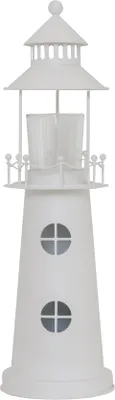 Produktbild von Leuchtturm WHITE OCEAN weiß aus Metall H37cm Windlicht Deko Beach House