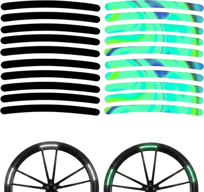 Produktbild von Reflektierende Aufkleber, 120 Stück, 12 Stück Fahrradreflektoren, selbstklebende reflektierende Streifen, frei zuschneidbar, hohe Sichtbarkeit