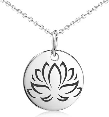 Produktbild von MATERIA by Matthias Wagner Anhänger Lotusblüte rund Ø12mm 925 Sterling Silber wahlweise mit Kette KA-3
