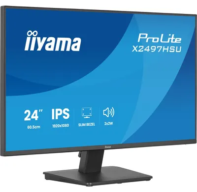 Obrázok produktu pre iiyama ProLite X2497HSU-B1, 60,5 cm (23.8"), 1920 x 1080 px, Full HD, LED, 4 ms, Čierna