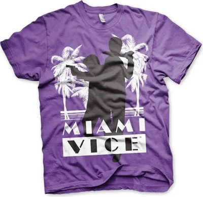 Produktbild von Miami Vice Silhuettes T-Shirt - XX-Large - Purple