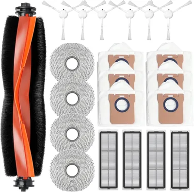 Produktbild von 21 Stück Zubehörset für Xiaomi Robot Vacuum X20+ / X10+ Saugroboter, Ersatzteile 1 Hauptbürste 6 Staubbeutel 4 Wischtücher 6 Seitenbürsten 4 Filter(Nicht kompatibel mit Xiaomi X20 Max / X20 Pro)