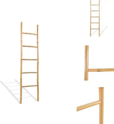 Obrázok produktu pre vidaXL Rebrík na uteráky s 5 bambusovými priečkami 150 cm - Držiak na uteráky