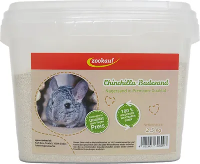 Produktbild von zookauf Nager Premium Badesand für Chinchilla und andere Nager im Eimer 2,5 kg