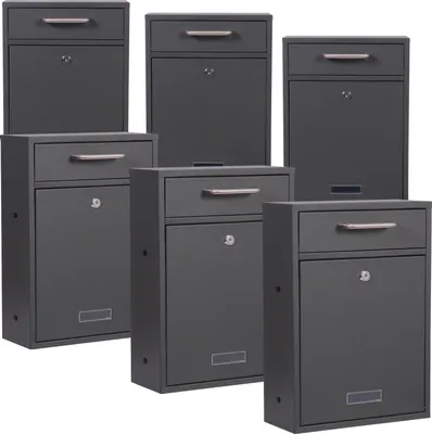 Immagine prodotto di cassetta postale 2x3 V52 in antracite Cassetta postale a muro con serratura e targhetta identificativa