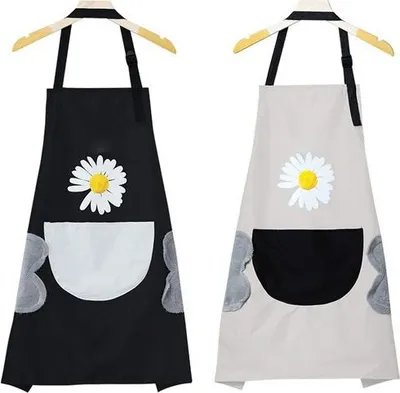 Produktbild von Speiseschürze 2pack Schürze, wasserdichte Kochschürze mit Handwischende und Tasche, Schwarz+Grau