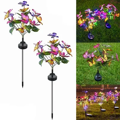 Produktbild von Schmetterlings-Solarleuchten,2pcs Solar-Schmetterlingslichter, Outdoor-Solarlichter,dekorative Solarlichter zum Aufhängen für Garten,Terrasse und Hof