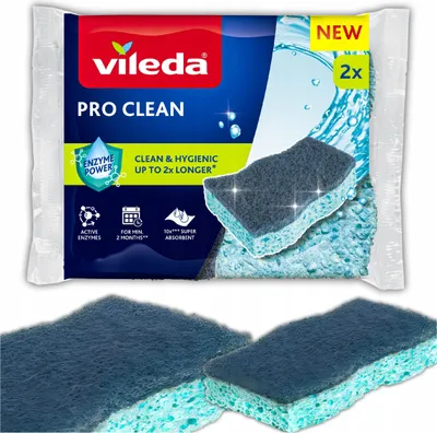 Produktbild von Viskosescheuer mit Enzymen Vileda Pro Clean 2 Stück.