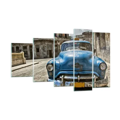 Produktbild von Bilder auf glas - Auto Retro Kuba Havanna - 100x60cm - Glasbilder - Wandbilder - Kunstdruck - zum Aufhängen bereit - Wanddekoration aus Glas - Glas Bilder - Wandbild auf Glas - GEG100x60-2461