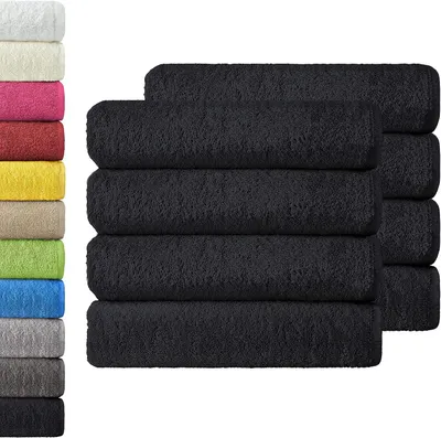 Produktbild von Handtuch NatureMark Frotteehandtücher, 8er-Set, 50 x 100 cm, Schwarz, 100 % Baumwolle