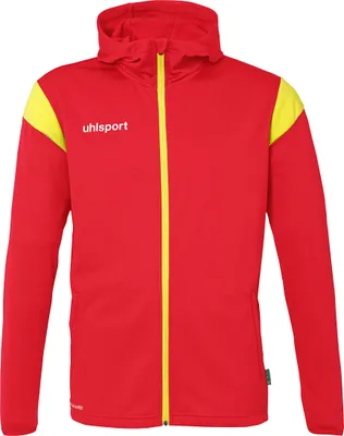 Produktbild von uhlsport Kapuzenjacke Squad 27 Track Hood Unisex 1002257_01 rot/limonengelb M