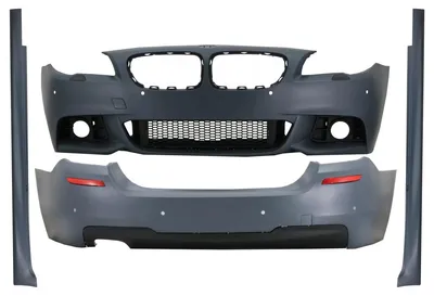 Imagen del producto de Kit de carrocería para BMW Serie 5 F10 (restyling, modelos 2014-2017), incluye parachoques delantero y alerones laterales con diseño M-Technik.