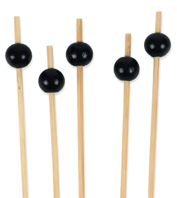 Image de Brochettes en bambou décoratives, 10 cm, couleur noire, paquet de 100