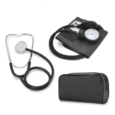 Productafbeelding van Handmatige bloeddrukmeter met stethoscoop, aneroïde sfigmomanometer voor meting aan de bovenarm. Medische hulpmiddelen, handmatige armbloeddrukmeter
