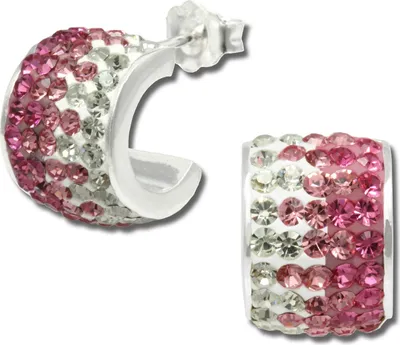 Image de SilberDream rose Boucles d'oreilles Beauty Zirconia Femme 925 Argent Créoles GSO010A