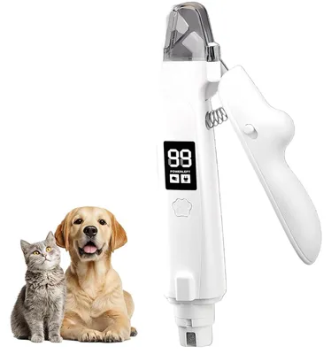 Produktbild von Krallenschneider Hund Katze 2 in 1 mit LED Licht, Krallenschleifer elektrisch, mit Auffangbehälter & Spritzschutz