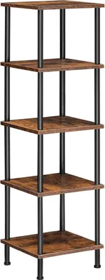 Image de HOOBRO Bibliothèque 5 niveaux marron vintage 115 cm