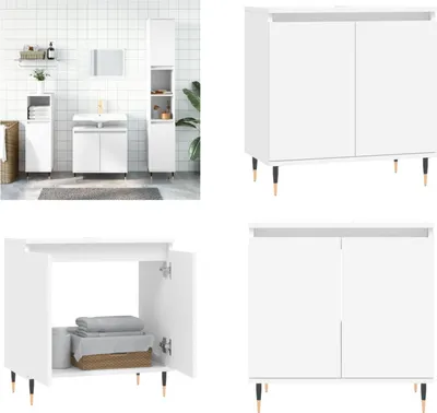 Obrázok produktu pre vidaXL Kúpeľňová skrinka biela 58x33x60 cm Materiál na báze dreva - Kúpeľňová skrinka - Kúpeľňové skrinky - Skrinka do kúpeľne