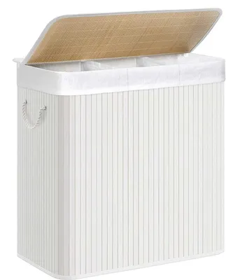 Obrázek produktu pro Skládací koš na prádlo s odnímatelným víkem, objem 150 l, 3 přihrádky