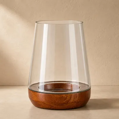 Immagine prodotto di Lanterna con base in legno, 20 cm