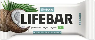 Produktbild von Dattel-Nuss-Riegel mit Kokos, roh, ohne Zuckerzusatz, glutenfrei, , 40 g – LIFEFOOD