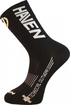 Produktbild von HAVEN Klassische Fahrradsocken - LITE SILVER NEO LONG 2PAK - Schwarz/Weiß 40-41