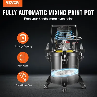 Obrázok produktu pre Tlaková nádrž na sprejovú farbu 10 l/2,5 gal Plne automatické miešanie 70 psi