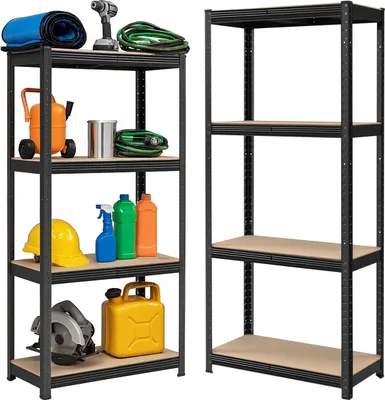 Obrázek produktu pro Skladovací regál 4 úrovně 174X80X40 150 Kg černý