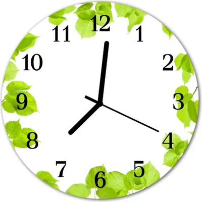 Produktbild von Glasuhr Wanduhr Küchenuhr Echt-Glas 30fi cm Laub grün