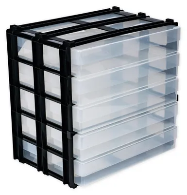 Produktbild von TimeTEX Schubladen-Block mit 5 Kunststoff-Boxen A4, stapelbar