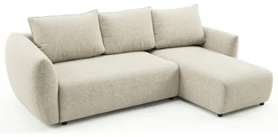 Produktbild von Selsey Zordo – L-Form Eckschlafsofa mit zwei Bettkästen, hellbeiger Chenille rechts
