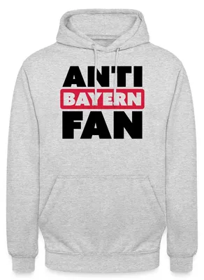 Produktbild von Spreadshirt Anti Bayern Fan Humor Statement Uni Hoodie, XXL, Hellgrau meliert