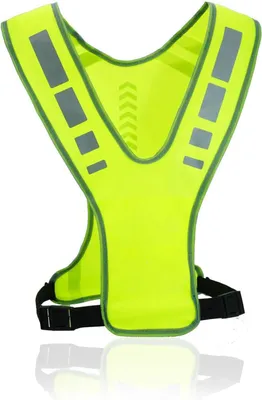 Productafbeelding van Reflecterend Veiligheidsvest, Fluorescerend Geel, Unisex, Verstelbaar, Veiligheidskleding voor Sport in Donker