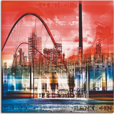 Produktbild von ARTland Leinwandbild Gelsenkirchen Skyline Collage 01 Größe: 50x50 cm