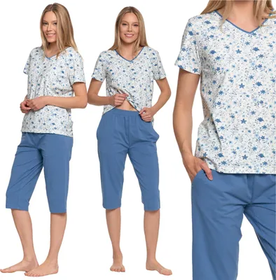 Produktbild von Damen Schlafanzug Zweiteilig Moraj T-Shirt Kurzarm 3/4 Hose S