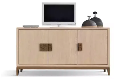 Produktbild von Beiges Wohnzimmer Sideboard Luxus Designer Möbel Holz Luxus Kommode Neu