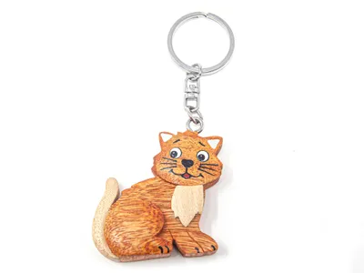 Immagine prodotto di Portachiavi in legno - gattino