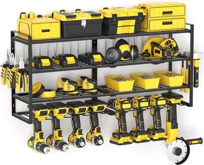 Image de Support à outils à 4 niveaux pour 8 outils électriques - Garage