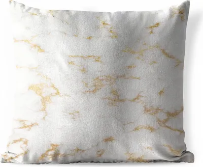 Produktbild von MuchoWow® Outdoor Kissen - Marmor - Weiß - Gold - 50x50 cm - Wetterfest - Lounge Kissen - Komfortabel - Kissen mit Bild