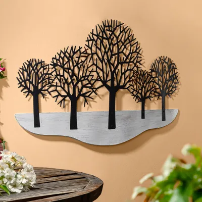 Obrázok produktu pre Nástenná dekorácia siluety stromov s rozmermi približne 100 x 59 cm