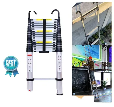 Obrázok produktu pre Teleskopická rebrina, nerezová oceľ, 5 metrov, 5 m (s 2 háčikmi)